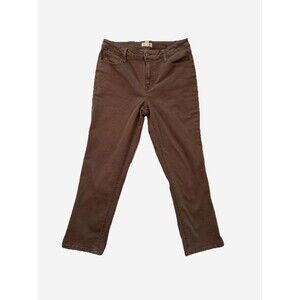 M Jeans By Maurices Womens Size 10 Slim Straight Ankle Brown Denim Stretch Jeans